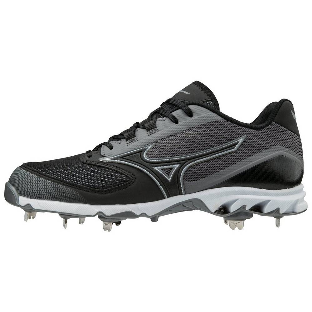 Zapatillas Beisbol Mizuno 9-Spike Dominant 2 Bajas Metal Hombre Gris/Negras Baratas TBZR-31208